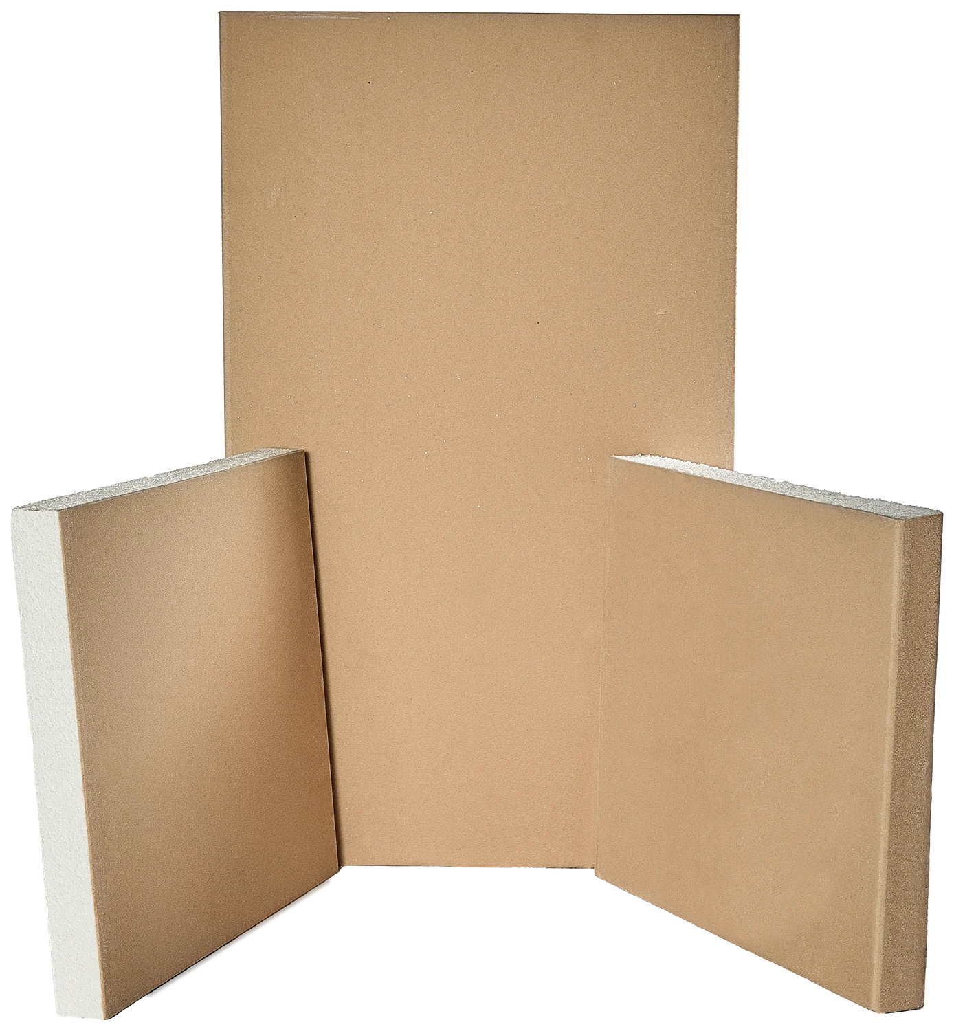 كلاديكو® coated facade panels with the white EPS core visible on the edges